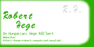 robert hege business card